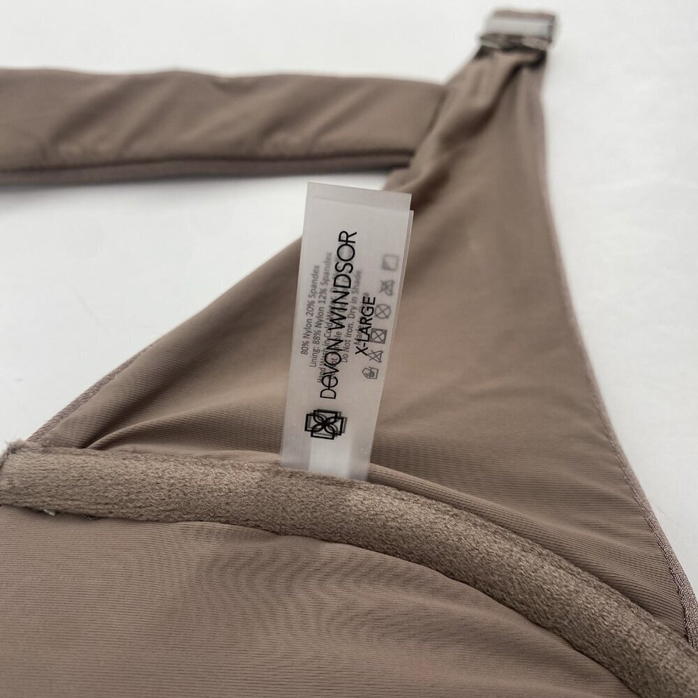 Devon Windsor Size XL Rue Top Bikini Taupe Brown Satin Swim Top - Picture 12 of 13
